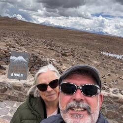 The volcano behind us is even higher.