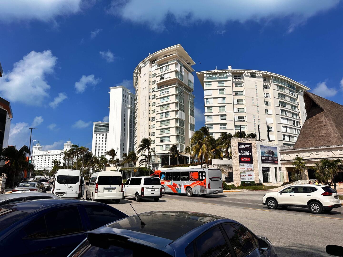 Cancun, Hotelzone Zugang, Versuch zum Leuchtturm zu kommen