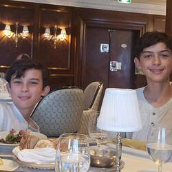 We usually eat in the Terrace Cafe, but here are the boys in the GDR (parents cropped out!)