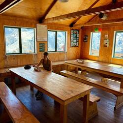 Snack break at Mueller Hut