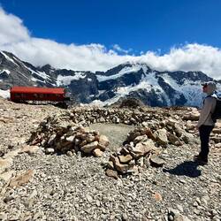 Mueller Hut and Mueller Glacier in the background