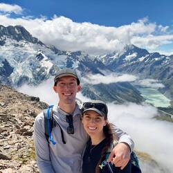 View from the peak above Mueller Hut when the clouds finally broke
