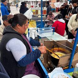 Deep frying, some sort of pastry