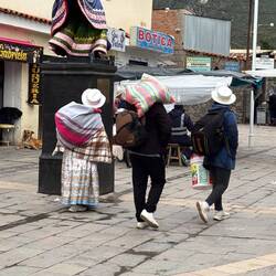 Hauling home their purchases