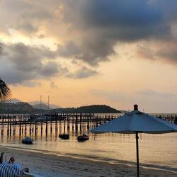 The sun was setting behind the clouds!