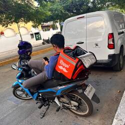 Lieferdienst in Pause