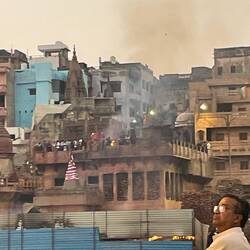 The Dom, a caste in India, do a ritual and burn bodies at the sacred river