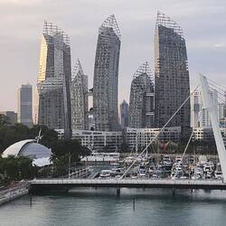 Harbor view of Singapore Skyline