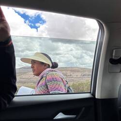 We were held up on a highway due to roadwork and a Hawker came selling toilet paper