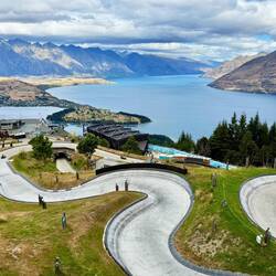 Luge track at the top of Queenstown Gondola