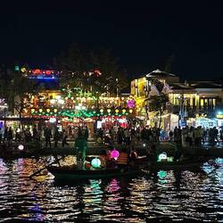 Lantern boats on the river