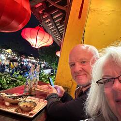 Dinner overlooking the river