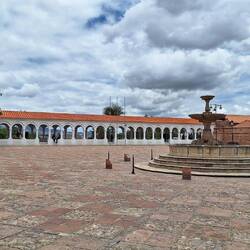 The Plaza Pedro de Anzurez, from the colonnade there are views across Sucre.