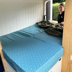 Due neuen Matratzenpberzüge werden von unserem Besuch heute Abend eingeweiht.