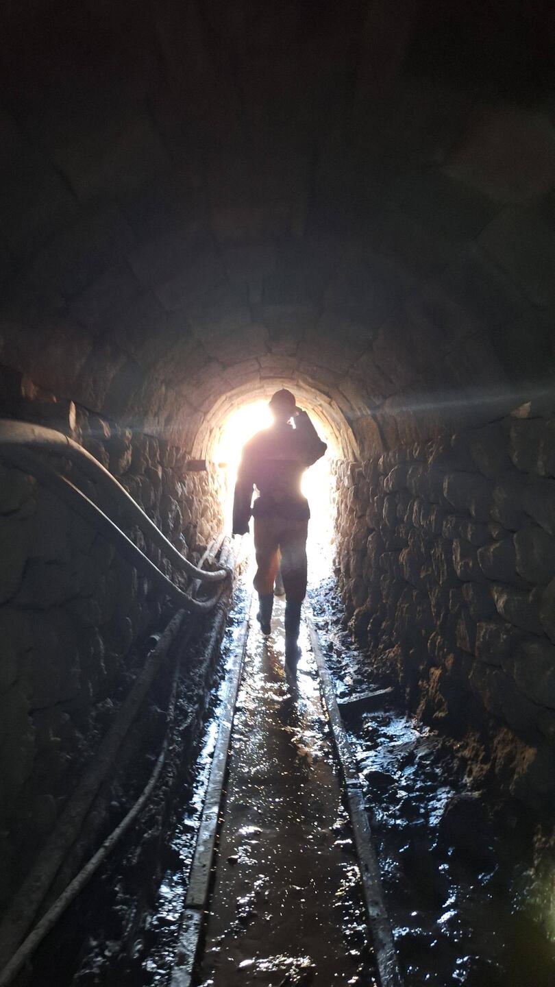 Light at the end of the tunnel, everyone was pleased to be out.