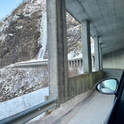 Concrete tunnel to divert water from flowing over the road