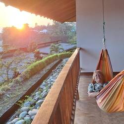 Gemütliche Hängematte auf unserer Terrasse