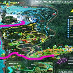 The route the Gran Aventura boats take — Iguazú Falls National Park.