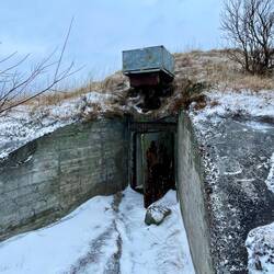 Entrance to one of the 15 cm SK C/28 German gun bunkers