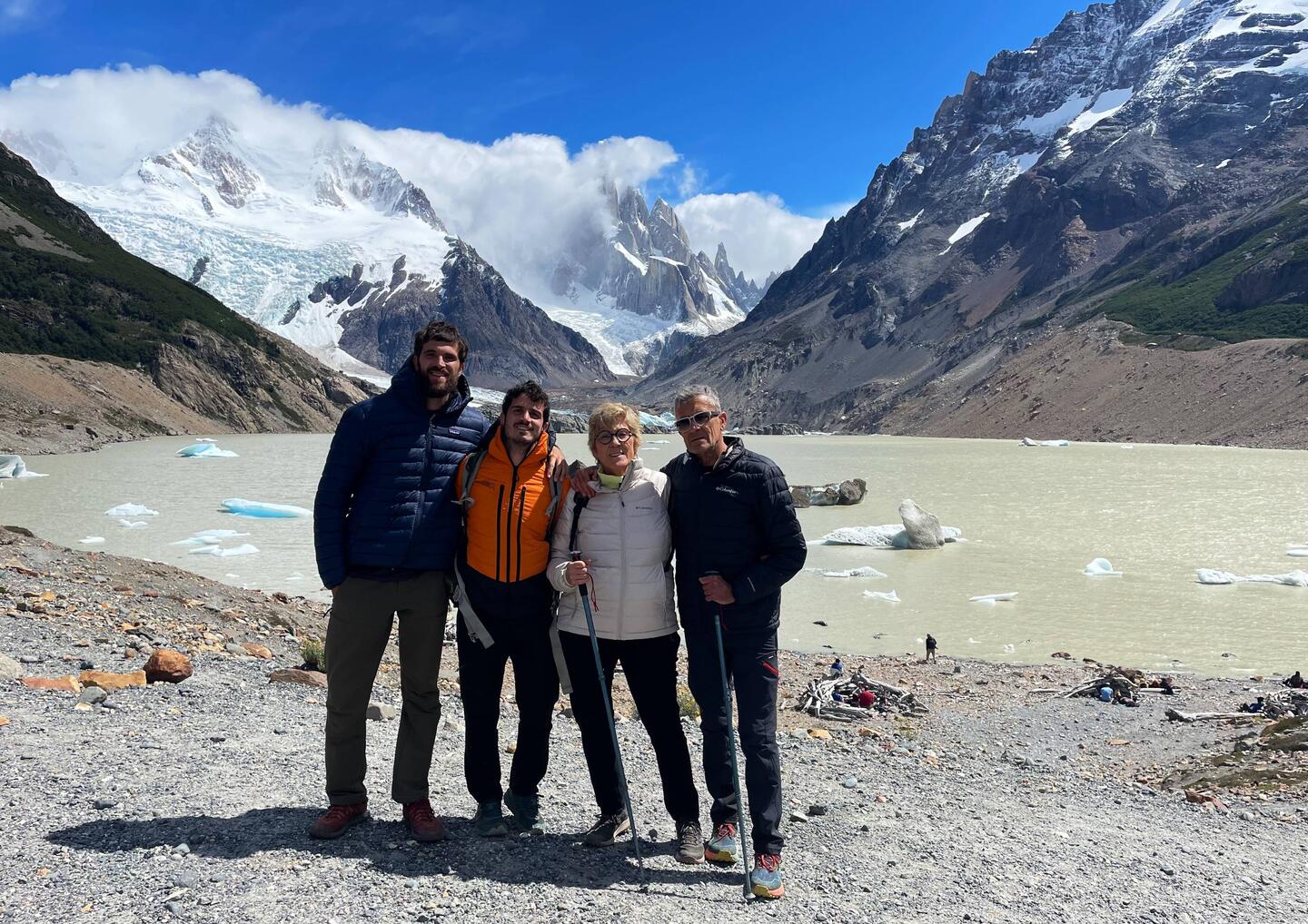 Llegada triunfal a Laguna Torre, en el Chaltén