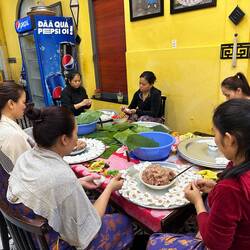 Making rose dumplings