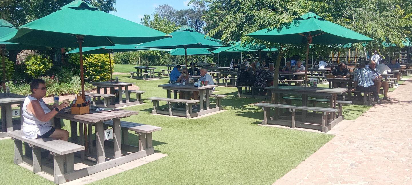 Ideal outdoor setting for light lunches and afternoon tea and cake