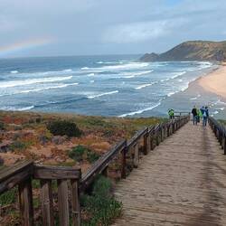 Mündung des Ribeira de Aljezur ins Meer.