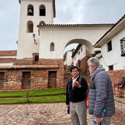 Cesar tells Brad about the Spanish takeover of this Inca site