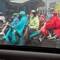 Pillion passengers sitting side saddle seem very relaxed!