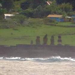 Our first view of the Moai statues