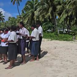 A few students greeted us on our arrival at the beach.