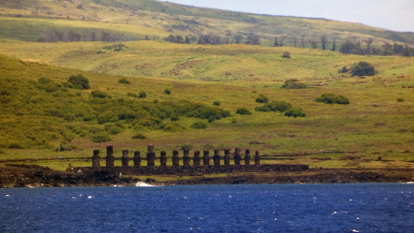 These are 15 of the Moai statues