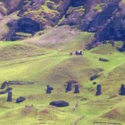 These are partialy constucted Moai called the nursary