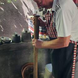 The biggest morter and pestal we've ever seen!