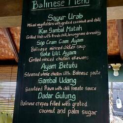 Our menu for the day!