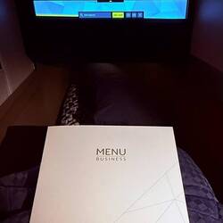 Hmmmm, airplane food. Wonder what's good?