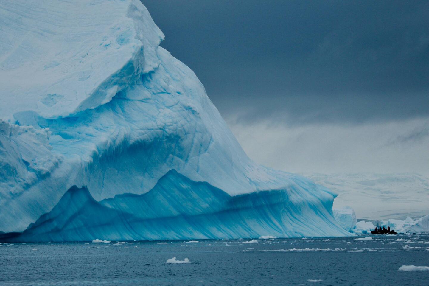 Huge icebergs.