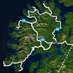 Our travel route around Senja over the past 5 days