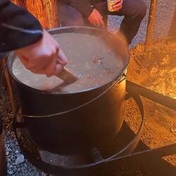We ate reindeer stew after feeding the reindeer 😬