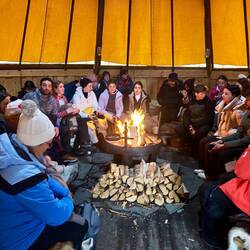 Story time in the Sami lavvu