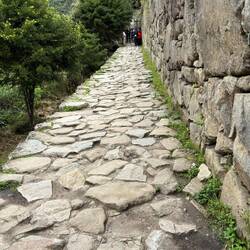 The paths are the original Inca trails with stones laid by the Incas
