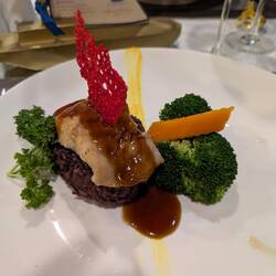 Main course - sea bream & sticky purple rice