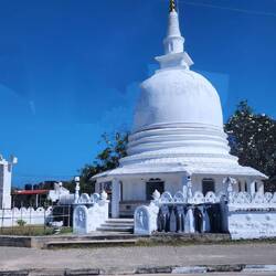Japanese Peace Pagoda located on Rumassala Hill in Unawatuna, Sri Lanka