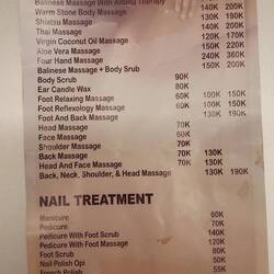 The massage menu! 😉