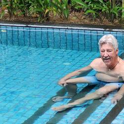 A nice dip in our pool to cool off!!