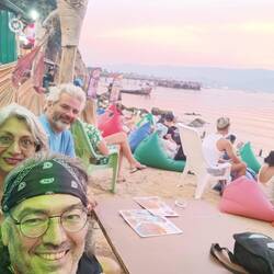 Catching the sunset before our 1st island show