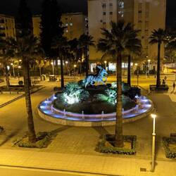 Blick aus dem Fenster unserer Wohnung an der Plaza de Caballos