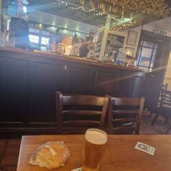 A cheese cob in the bar of the George and Dragon