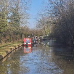 Just a thin layer of ice formed on the canal in the end
