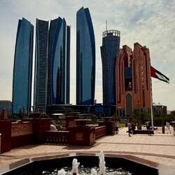 The modern skyline of Abu Dhabi